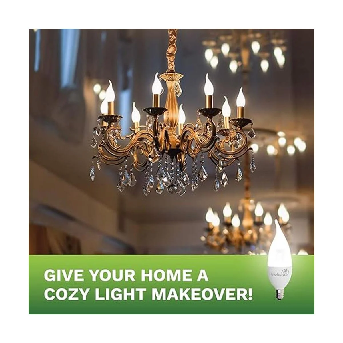 Bioluz Paquete de 6 bombillas LED con punta de llama