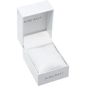 Nine West Reloj pulsera de goma blanco mate NW1678WTWT_3