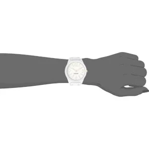 Nine West Reloj pulsera de goma blanco mate NW1678WTWT_2