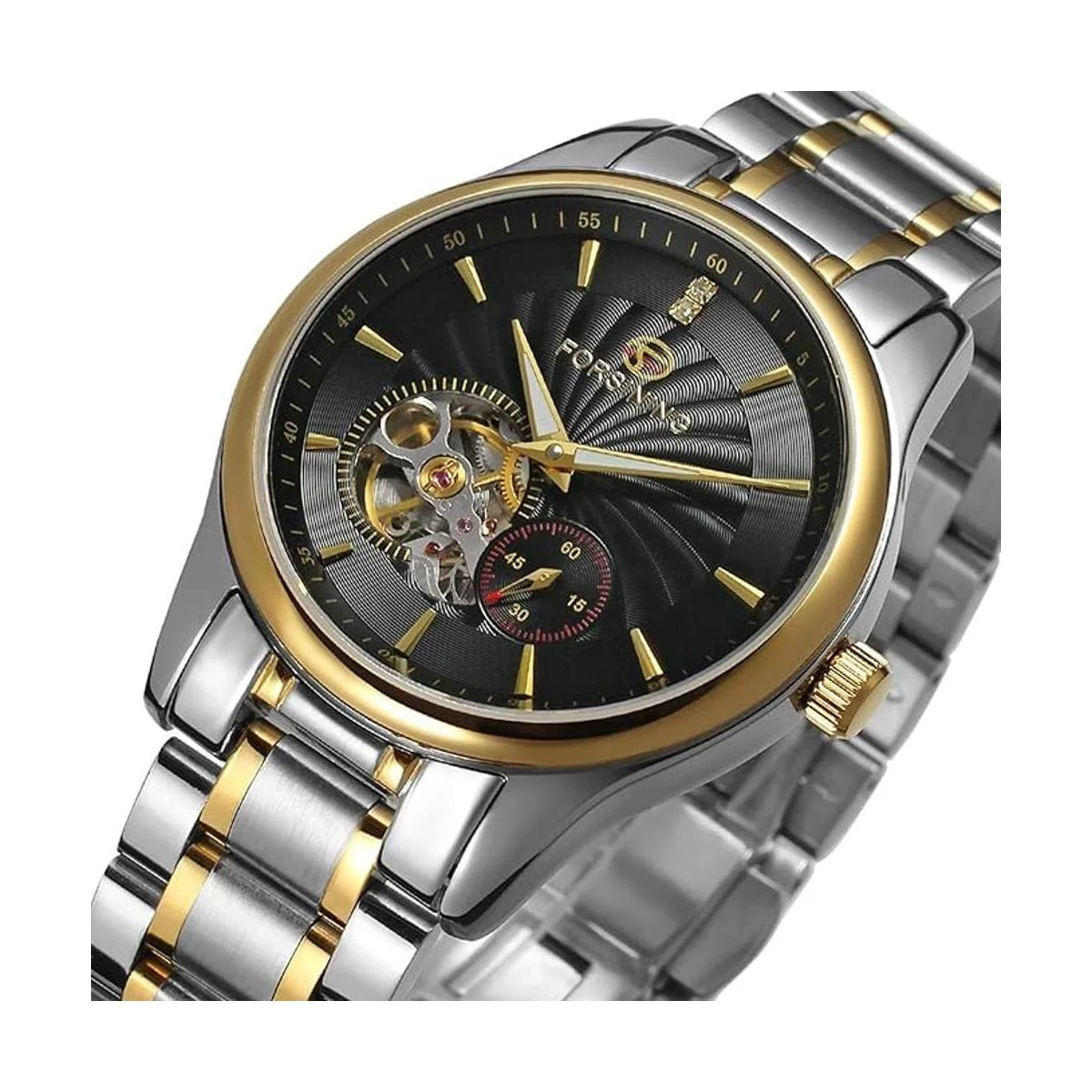 Forsining FSG9406M4T3 Reloj de pulsera analógico de acero