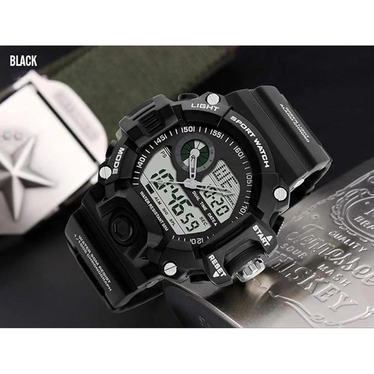 Reloj deportivo analógico digital de doble pantalla para_3