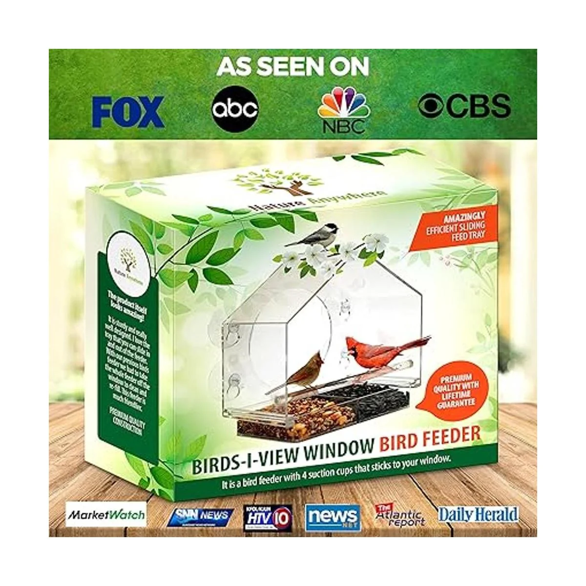 Nature Everywhere. Comedero de aves para vidrio tamaño_3