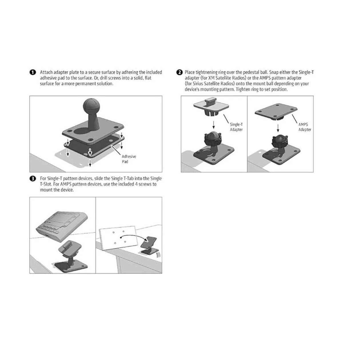 Arkon Satellite Radio Monte con Drill Base para Sirius XM_2