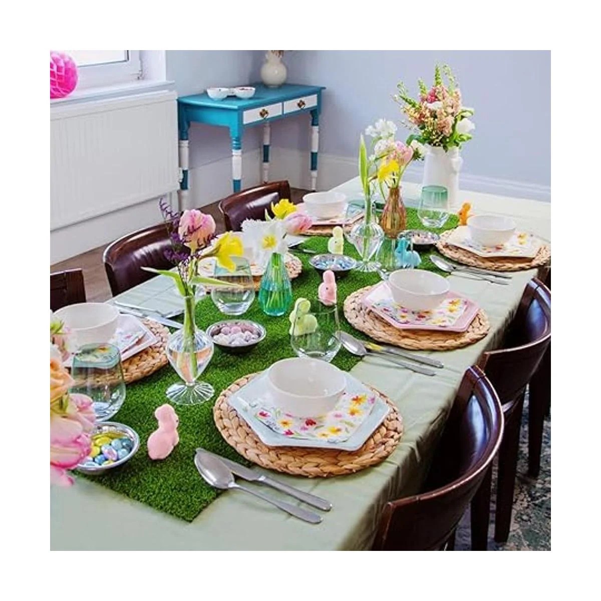 Talking Tables Camino de mesa reutilizable de césped_3