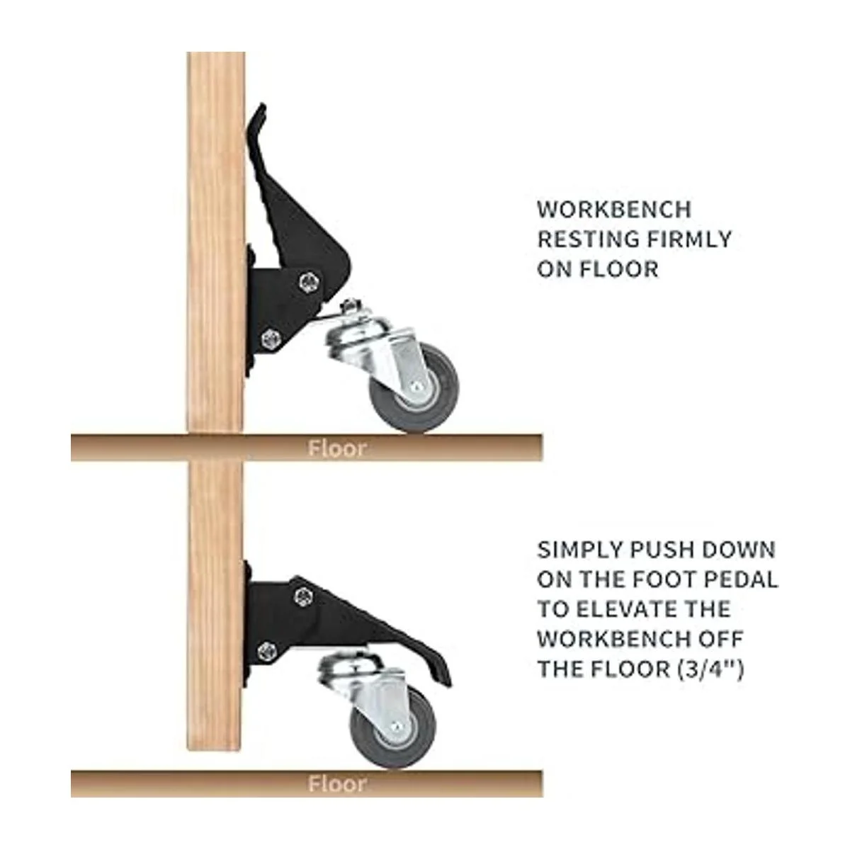 Powertec 17000 Set de ruedas para mesa de trabajo 4