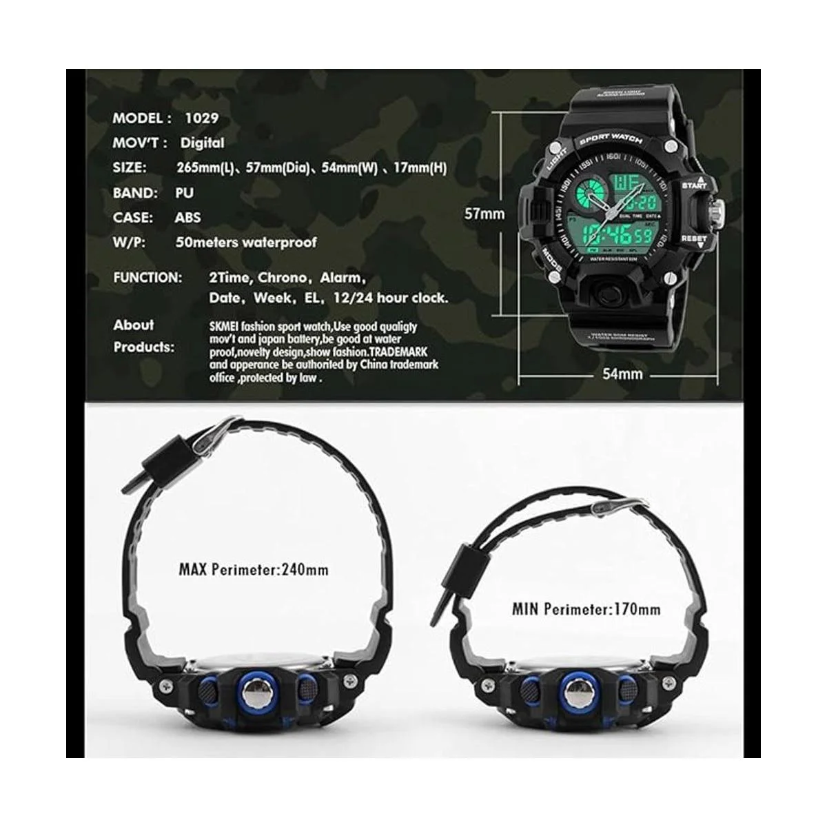 Reloj deportivo analógico digital de doble pantalla para_4