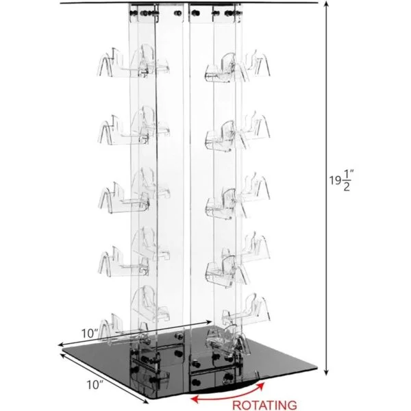 Mooca Soporte de acrílico giratorio para gafas de sol y_2