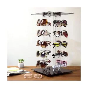 Mooca Soporte de acrílico giratorio para gafas de sol y_6
