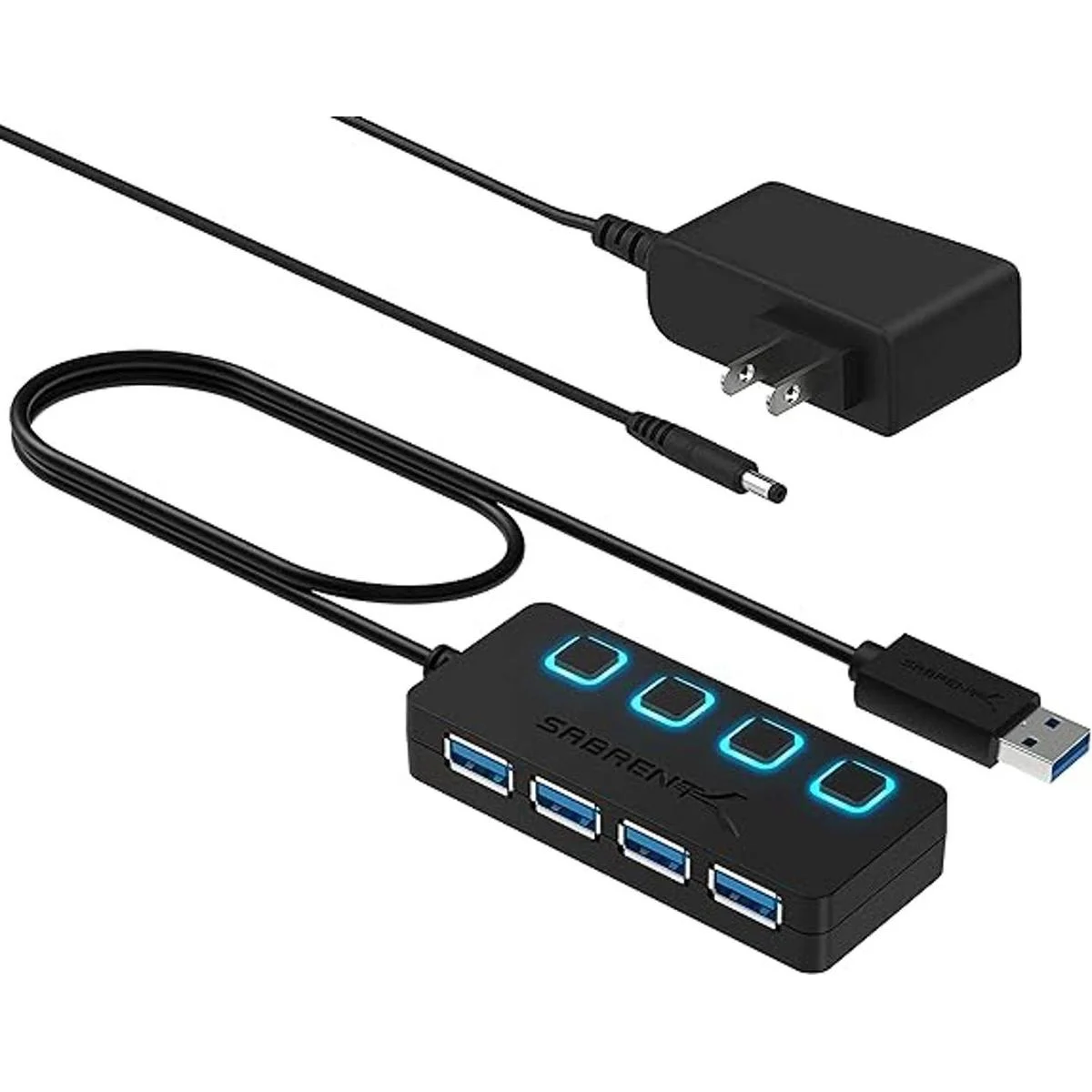 SABRENT Hub USB 3.0 de 4 puertos con interruptores de_1