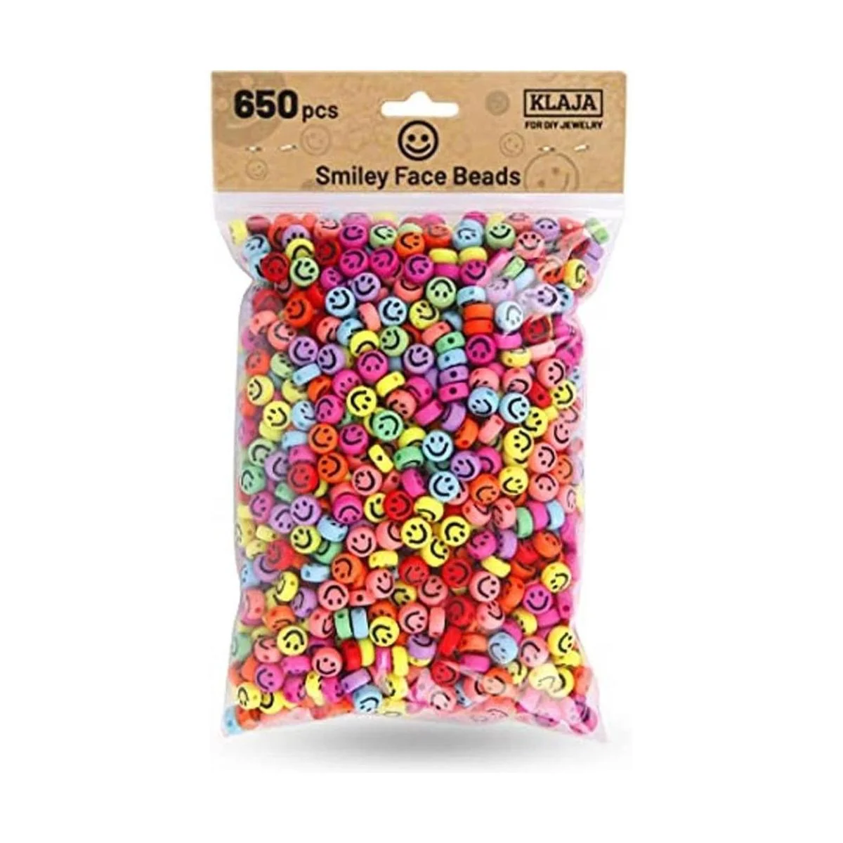 650 cuentas de cara sonriente 0.276 x 0.157 in paquete