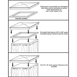 Nuvo Iron Tapa de poste pirámide 4 x 6 pulgadas color