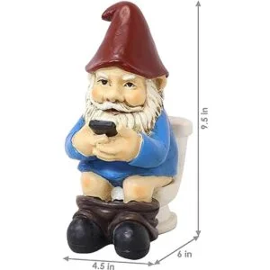 Sunnydaze Cody El gnomo de jardín en el trono leyendo su_3