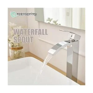 Greenspring Grifo de baño cromado de un solo orificio para_5