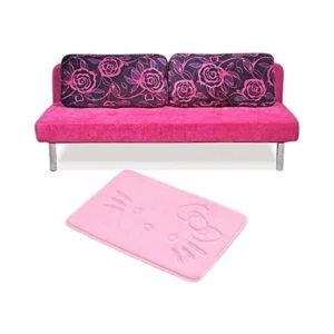 Lindas alfombras de baño de dibujos animados rosas súper