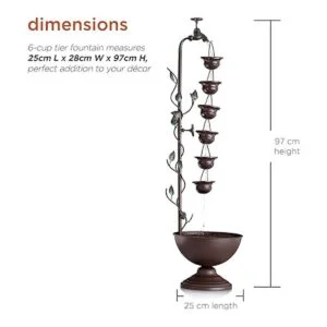 Alpine Corporation Fuente de agua de suelo escalonada para_3