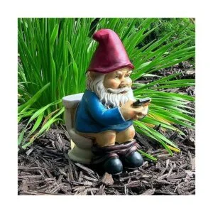 Sunnydaze Cody El gnomo de jardín en el trono leyendo su_2