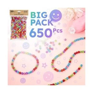 650 cuentas de cara sonriente 0.276 x 0.157 in paquete