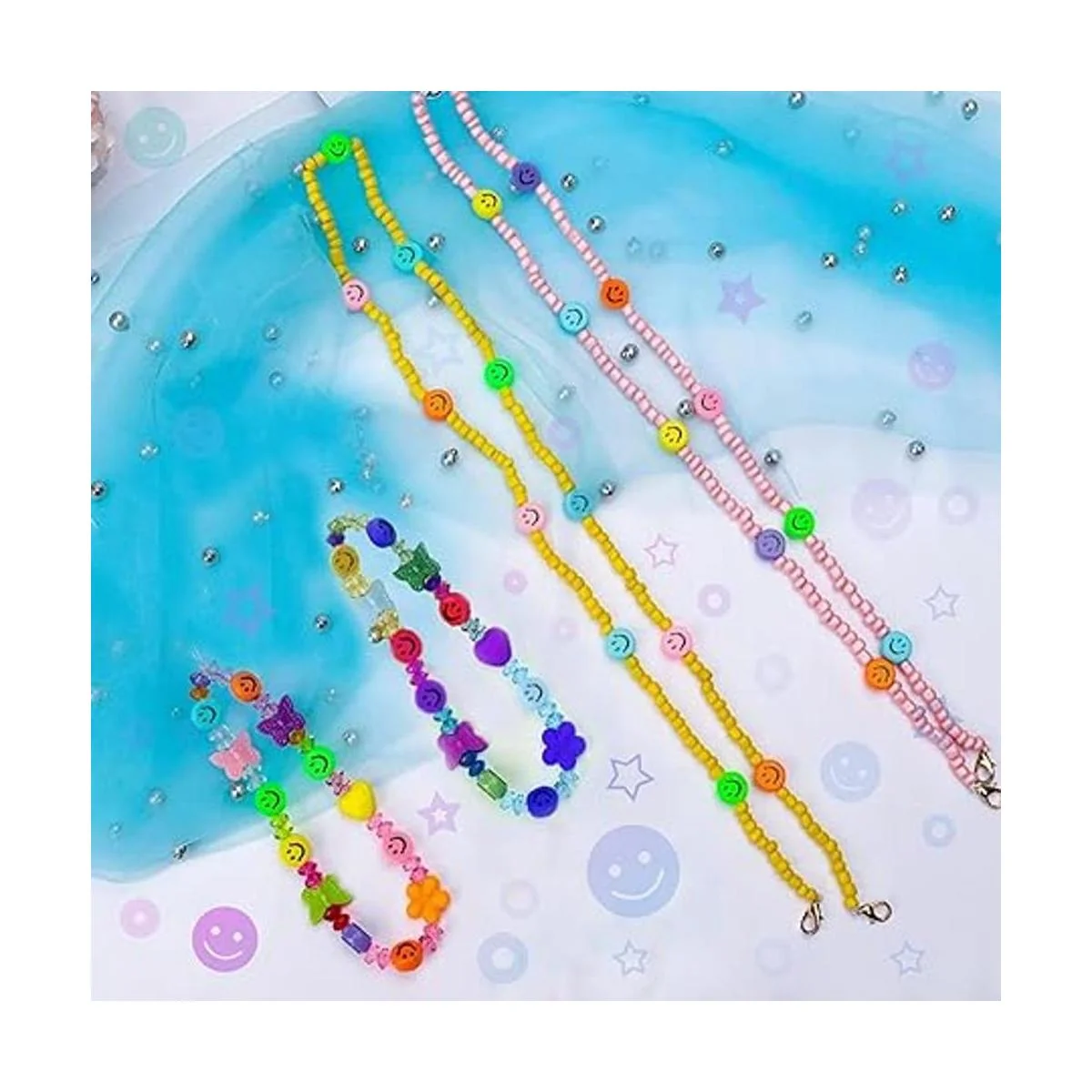 650 cuentas de cara sonriente 0.276 x 0.157 in paquete