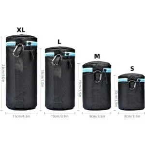 Lightdow Paquete de 4 bolsas para lentes de 0.197 in de