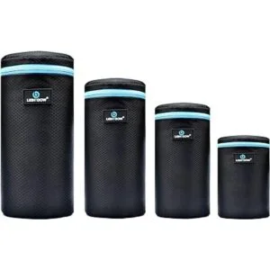 Lightdow Paquete de 4 bolsas para lentes de 0.197 in de