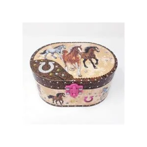 Hot Focus Caja musical para joyas forma ovalada y caballo_4