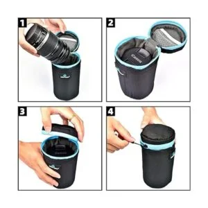 Lightdow Paquete de 4 bolsas para lentes de 0.197 in de