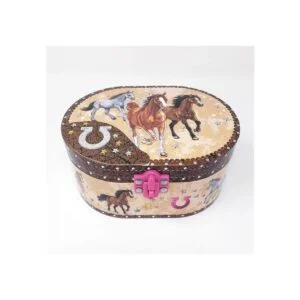 Hot Focus Caja musical para joyas forma ovalada y caballo_1