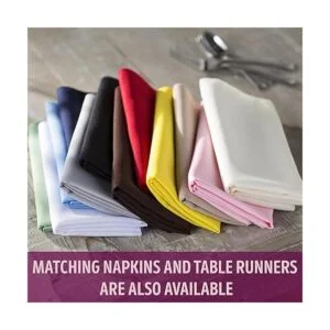 LA Linen Mantel redondo de popelina de poliéster de 51_3