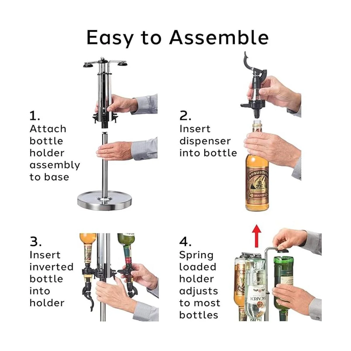 Oggi Dispensador de licor 6 botellas acero inoxidable_5