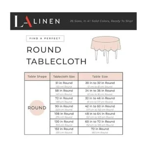 LA Linen Mantel redondo de popelina de poliéster de 51_4