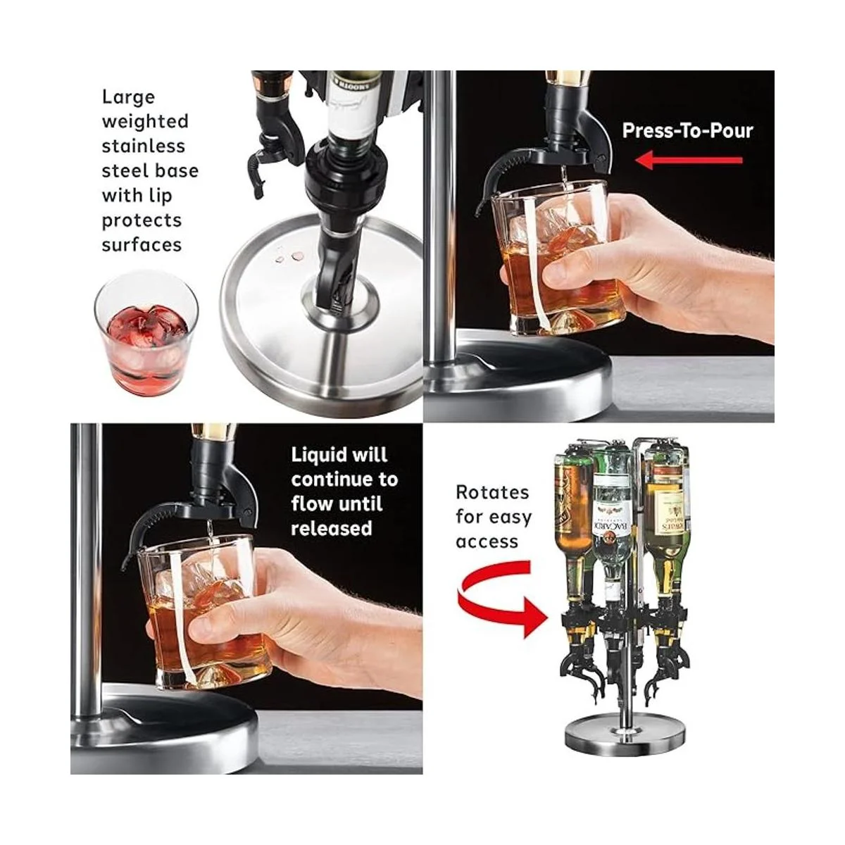 Oggi Dispensador de licor 6 botellas acero inoxidable_3