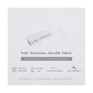 LA Linen Mantel redondo de popelina de poliéster de 51_2