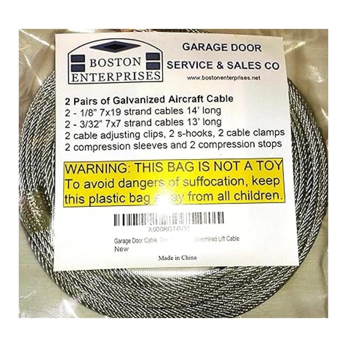 Kit de repuesto de cable para puerta de garaje dos