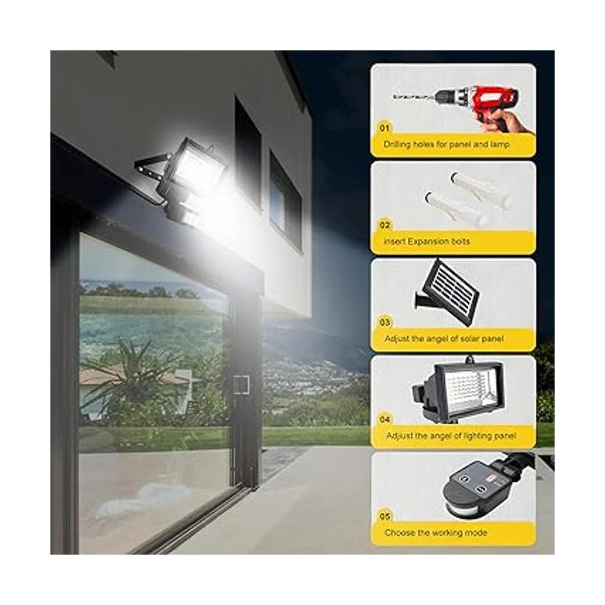 Robust Solar 80 luces LED de movimiento solares para el