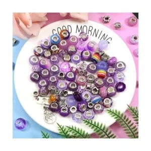 TOAOB 50 piezas de cuentas de cristal europeas de Lampwork