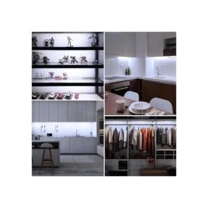 Juego de 4 tiras de luz LED luz blanca fría para debajo_4