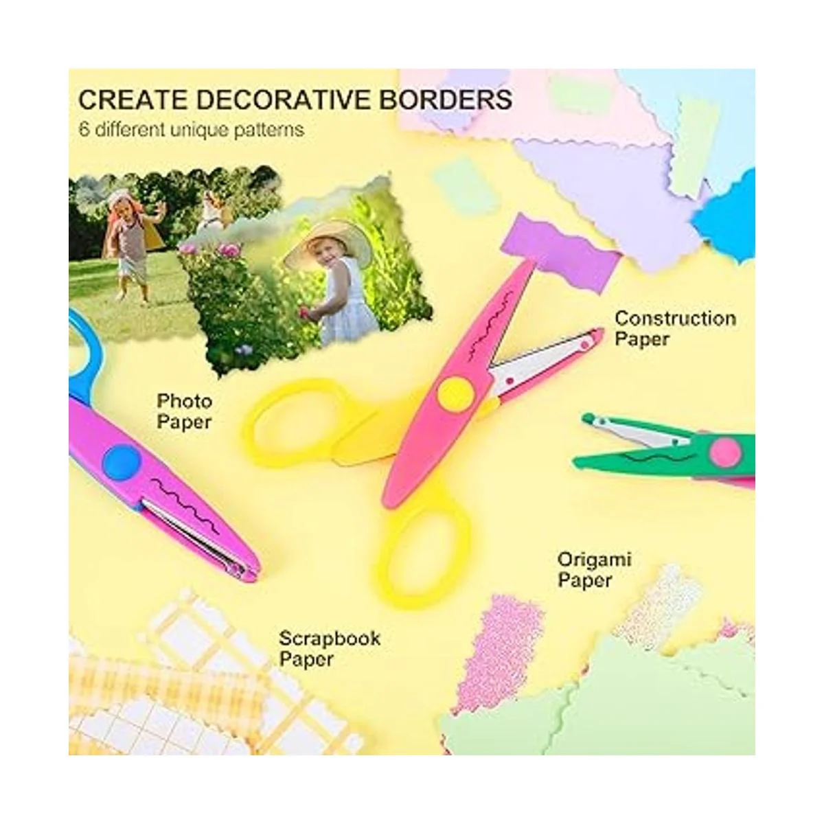 Set UCEC de tijeras multiusos y papel de colores surtidos_3