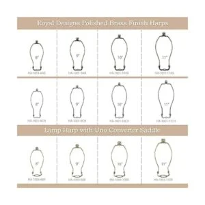 Royal Designs Juego de arpa de lámpara resistente de 8_6