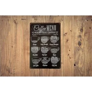 ERLOOD Cartel para bar Coffee Menu Know Your Coffee_5