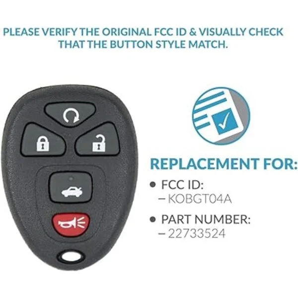 Reemplazo para control remoto 2 piezas Keyless2Go botón_4