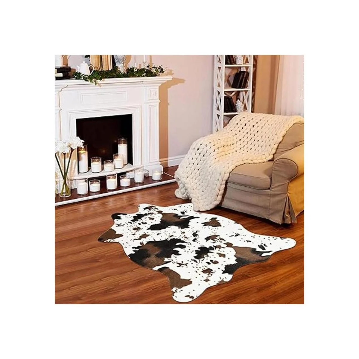 Alfombra con estampado de vaca alfombra de piel de vaca