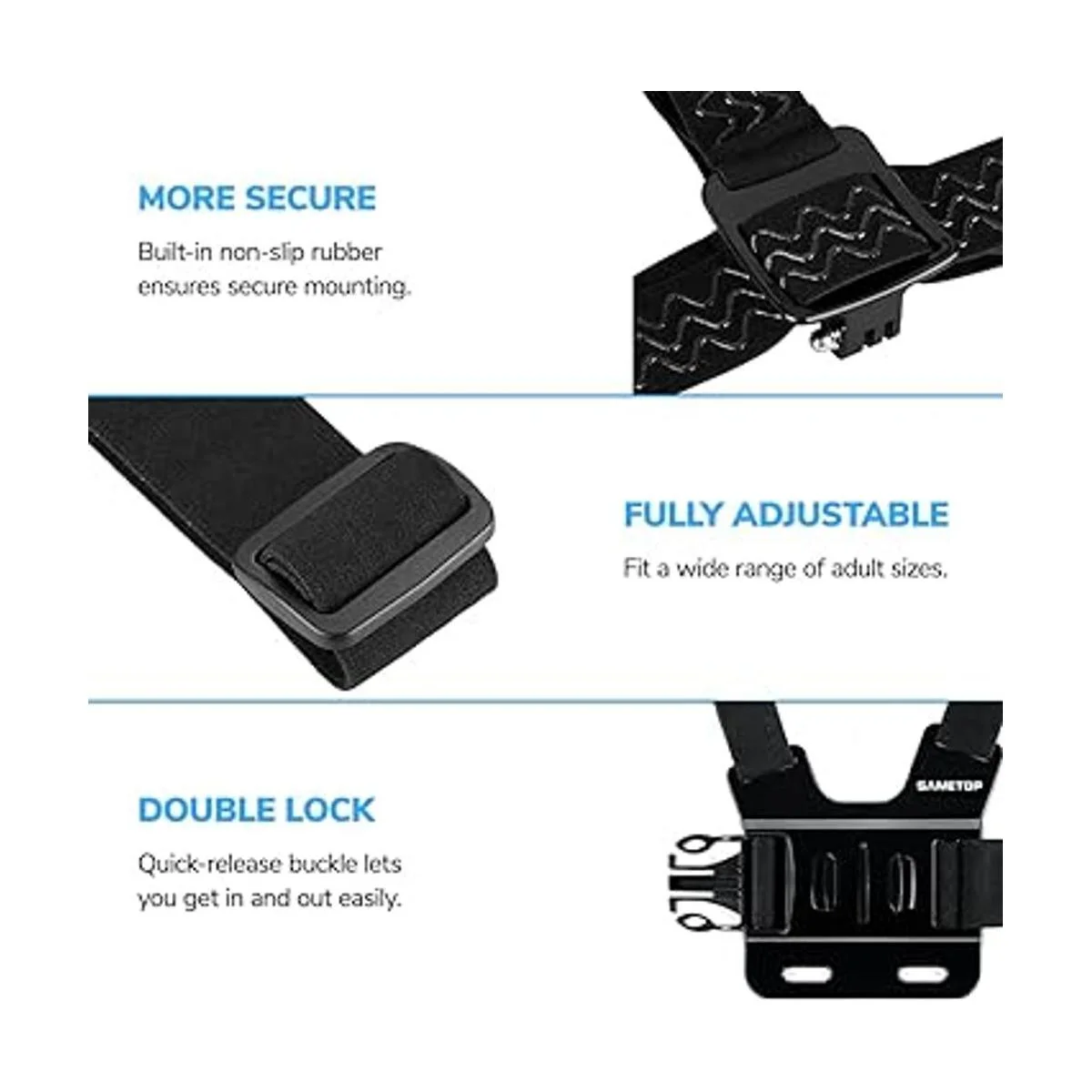 Sametop Kit de arnés de montaje en pecho con correa de_2