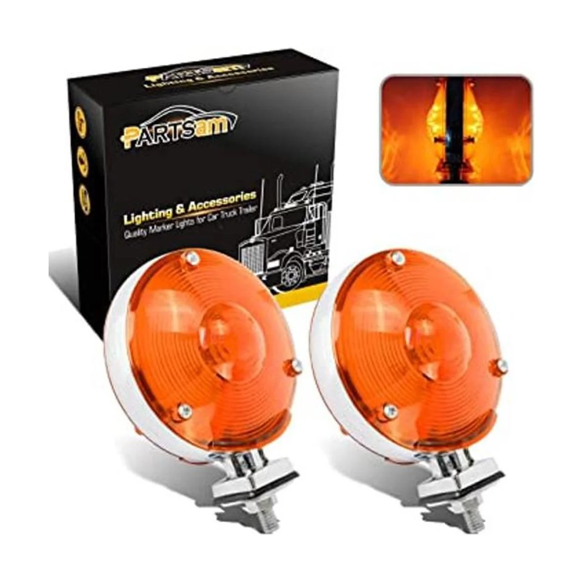 Partsam 2 luces LED redondas de doble cara LED de 3.9 in_1