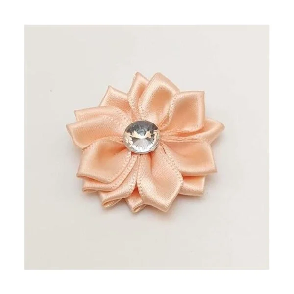 Chenkou Craft 40pcs flor de cinta de satén con diamantes_2