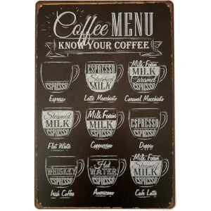 ERLOOD Cartel para bar Coffee Menu Know Your Coffee_1