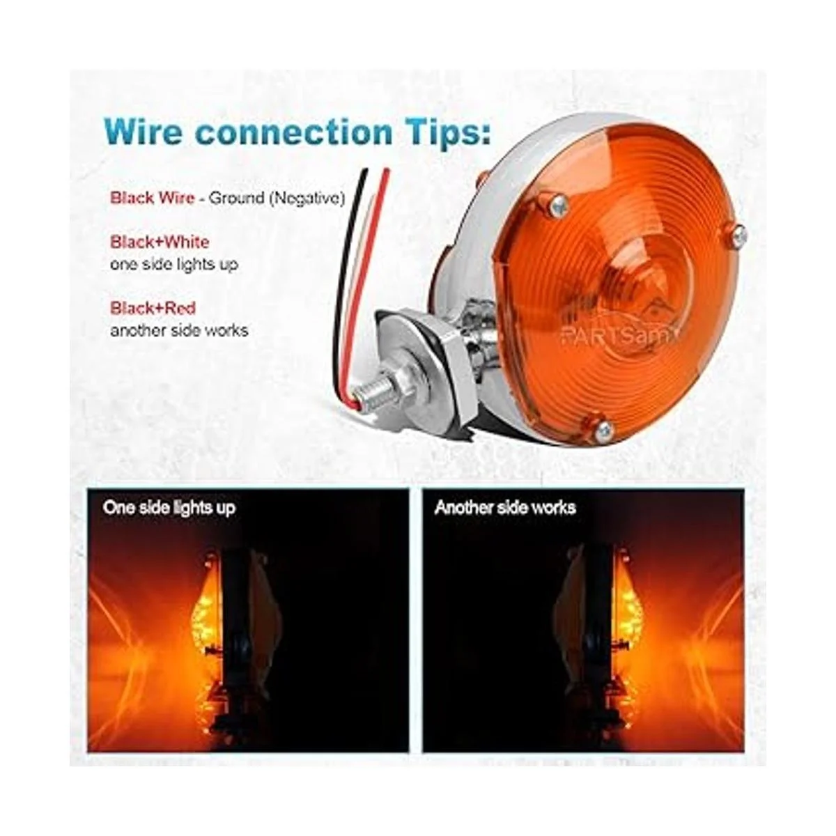 Partsam 2 luces LED redondas de doble cara LED de 3.9 in_3