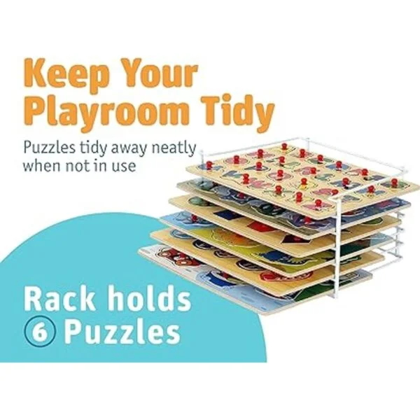ETNA Madera Puzzles con alambre rack Organizador_5