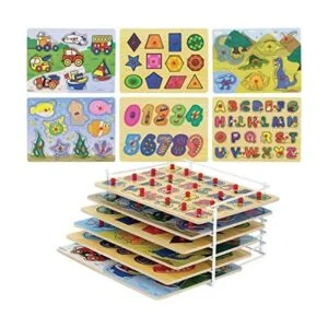 ETNA Madera Puzzles con alambre rack Organizador_1