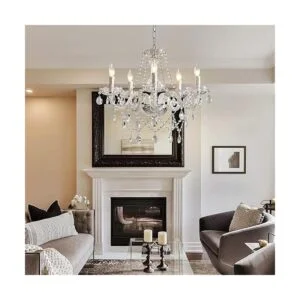 Saint Mossi Lámpara de araña de cristal K9 moderna_3