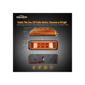 Partsam Juego de 2 luces LED de 3 luces LED para_3